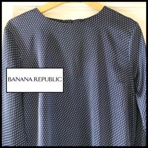 Banana Republic Deep Sea Blue/White Classic Blouse